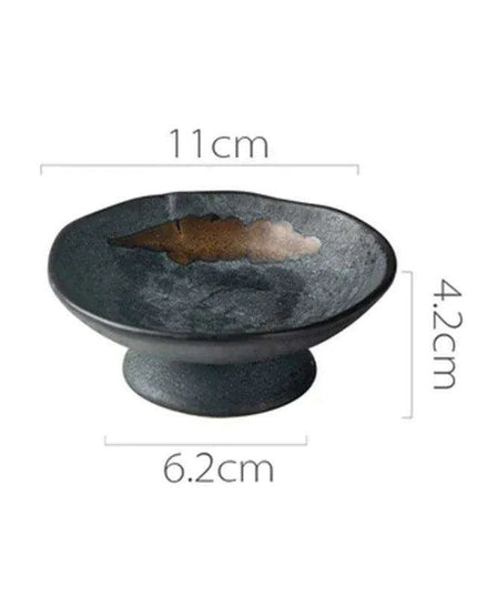 Sophisticated Japanese Ceramic Snack Plate Collection with Unique Elevated Saucer