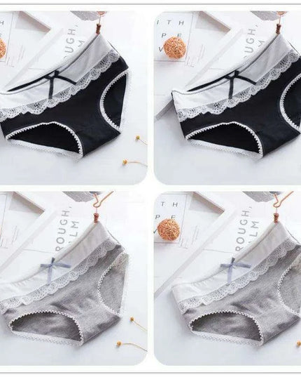 Elegant Lace Briefs Set for Teens – 4-Pack Comfort Underwear for Ages 9-20