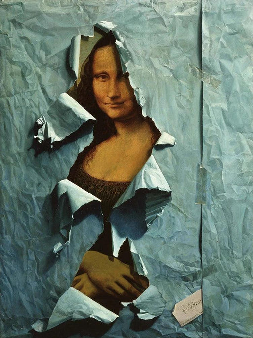 Vibrant Blue Mona Lisa Twist Canvas Art - Unique Wall Decor Upgrade