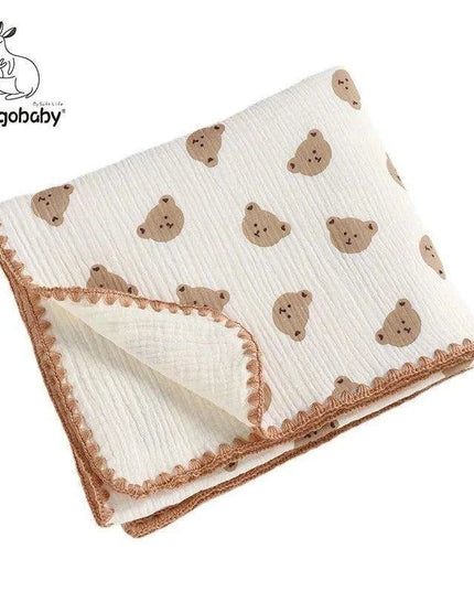 Kangobaby Luxurious 4-Layer Muslin Cotton Baby Blanket Set - Cozy Newborn Swaddle and Quilt