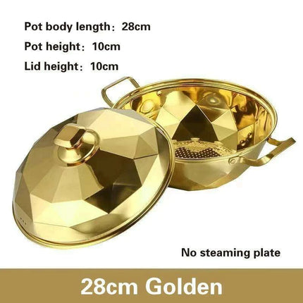 Versatile 304 Stainless Steel Cooking Pot with Integrated Steamer Basket