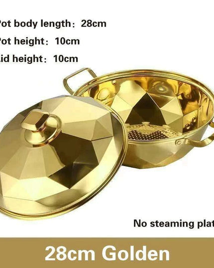 Versatile 304 Stainless Steel Cooking Pot with Integrated Steamer Basket