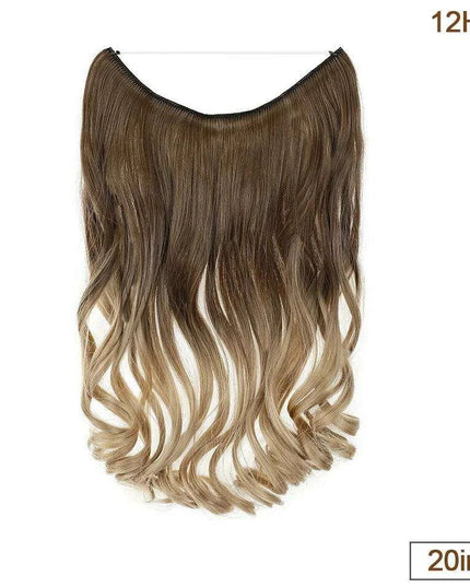 20-Inch Versatile Adjustable Invisible Wire Hair Extensions - Curly and Sleek Options