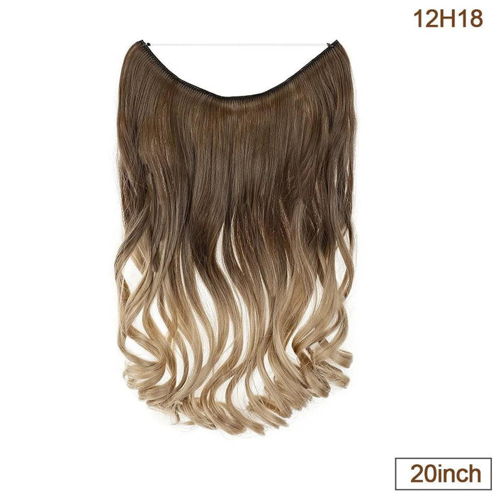 20-Inch Versatile Adjustable Invisible Wire Hair Extensions - Curly and Sleek Options