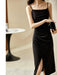 Elegant Strappy Midi Bodycon Dress with Stylish Side Split