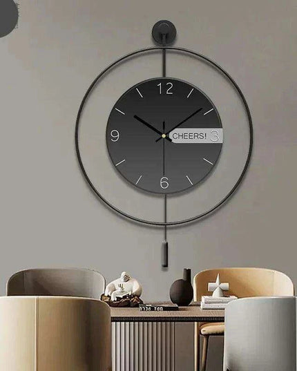 Sophisticated 3D Quartz Pendulum Wall Clock for Modern Living Spaces