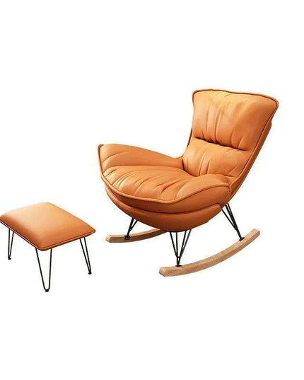 Elegant Genuine Leather Rocking Chair for Ultimate Comfort and Style