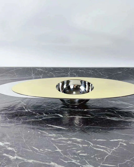 Sleek Stainless Steel Oval Planet-Shaped Jewelry Organizer Tray for Contemporary Decor