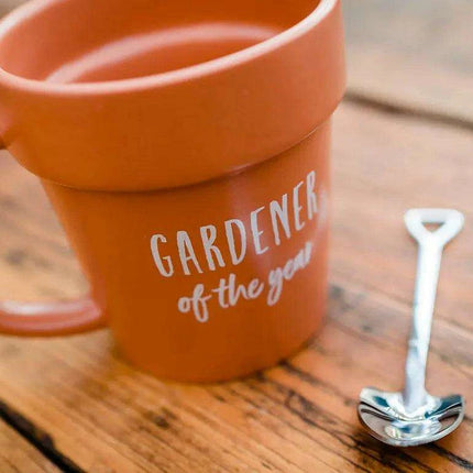 Garden Guardian Mug - Adorable Flower Pot Design with Shovel Spoon for Plant Lovers