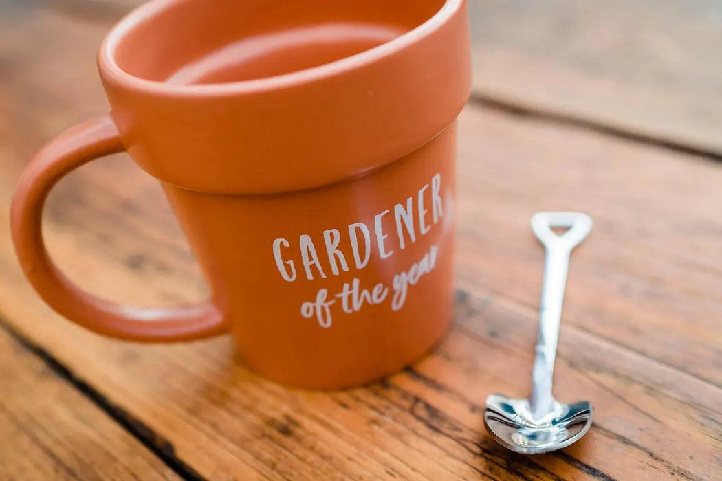 Garden Guardian Mug - Adorable Flower Pot Design with Shovel Spoon for Plant Lovers