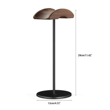 Stylish Walnut & Aluminum Alloy Headphone Stand - Modern Minimalist Earphone Holder for Desk Organization