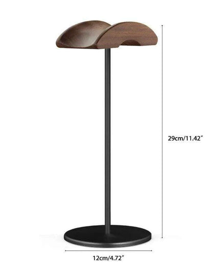 Stylish Walnut & Aluminum Alloy Headphone Stand - Modern Minimalist Earphone Holder for Desk Organization