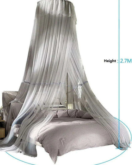 Chic Grey Lace Mosquito Net Canopy - Enchanting Sleep Sanctuary for Insect-Free Dreams