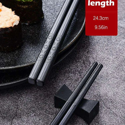Elegant Black Sakura Fiber Chopsticks - Perfect for Sushi & Noodle Lovers
