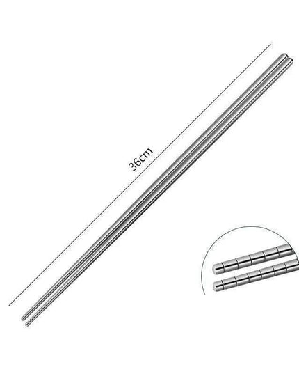 Sustainable Stainless Steel Chopsticks with Extended Length and Anti-Slip Grip