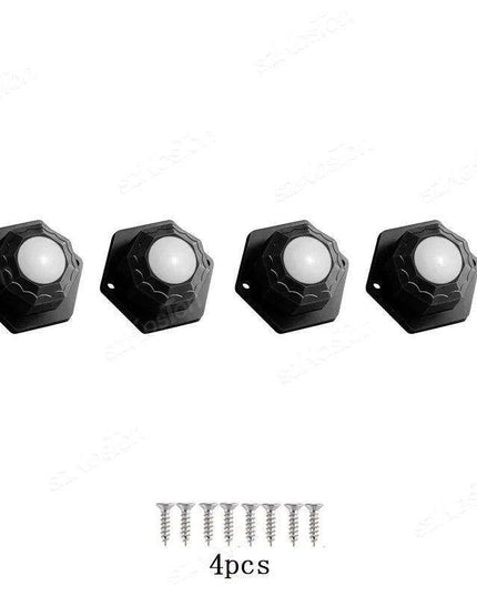 Versatile 360° Mini Swivel Caster Wheel Set - 4Pcs Stainless Steel & Nylon Adhesive Furniture Movers
