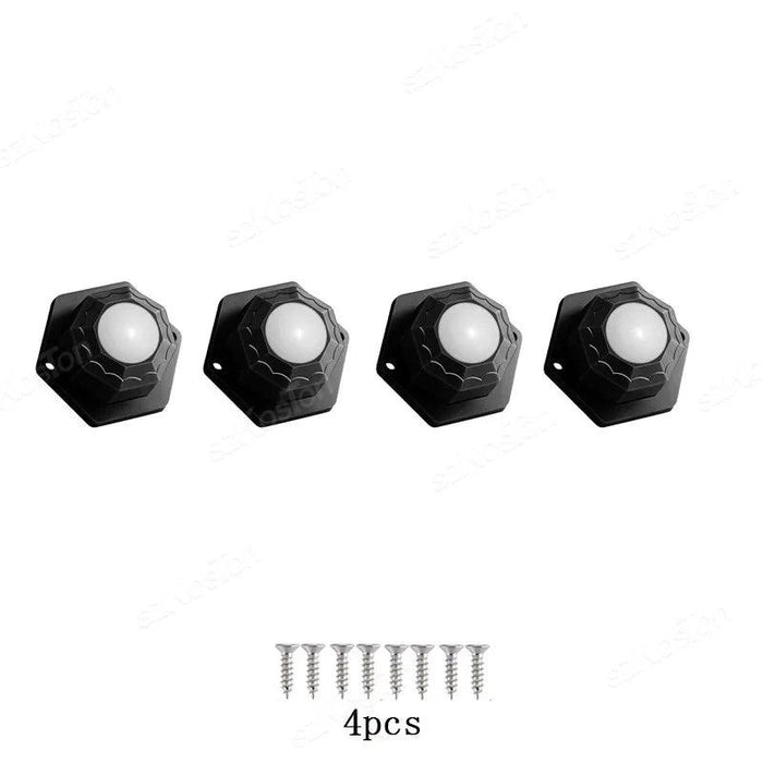 Versatile 360° Mini Swivel Caster Wheel Set - 4Pcs Stainless Steel & Nylon Adhesive Furniture Movers