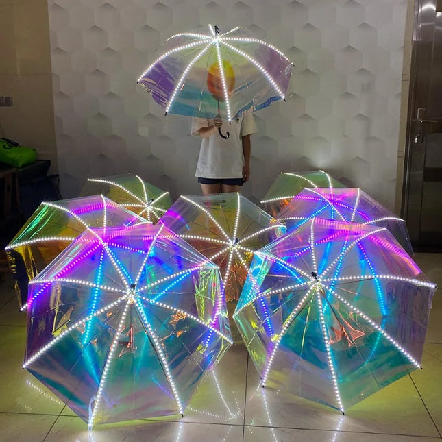 Laser LED Glow Umbrella — Light-Up Prop for Rave, Club & Stage Shows