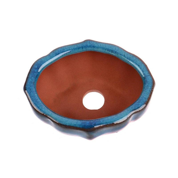 Sleek 7.5*5.7*4cm Ceramic Bonsai Pot - Modern Decorative Planter with Drainage System