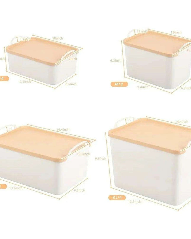 Versatile 8-Piece White Plastic Storage Bins Set for Ultimate Organization