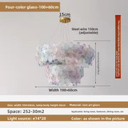 Flower Petal LED Glass Pendant Chandelier – 3-Colour Dimmable