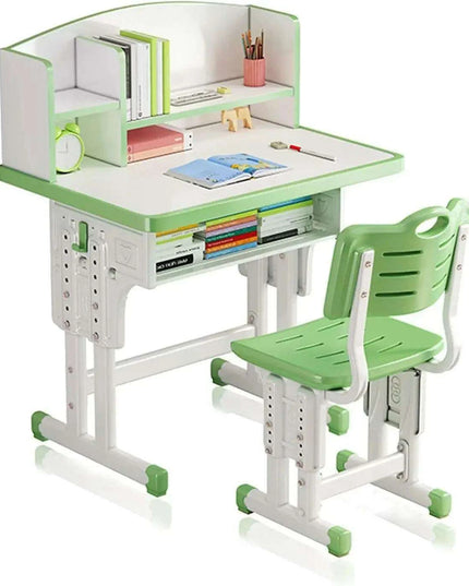 ErgoKids Ergonomic Study Desk & Chair Set with Bookshelf - Adjustable for Growing Children