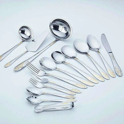 Rustic Elegance 72-Piece Stainless Steel Cutlery Set with Wooden Organizer