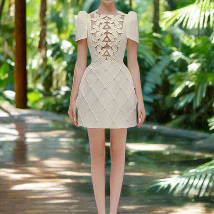 Elegant Floral Embroidered A-line Evening Gown