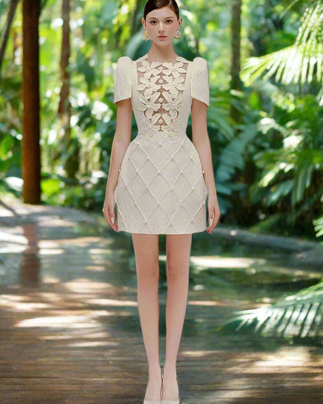 Elegant Floral Embroidered A-line Evening Gown