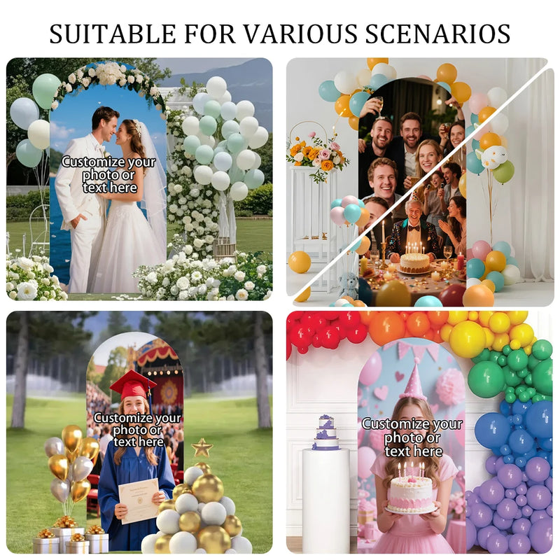Customizable Arched Photo Backdrop Cloth for Events