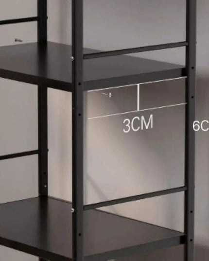 Multi-Functional 5-Tier Black Metal Storage Rack for Home and Kitchen