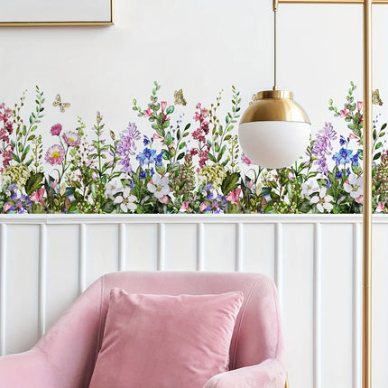 Floral Botanical Wall Stickers - Removable Vinyl Decals (2 Sheets)