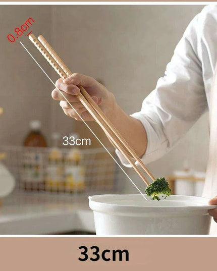Elegant Extra Long Beech Wood Chopsticks for Noodles and Fried Treats