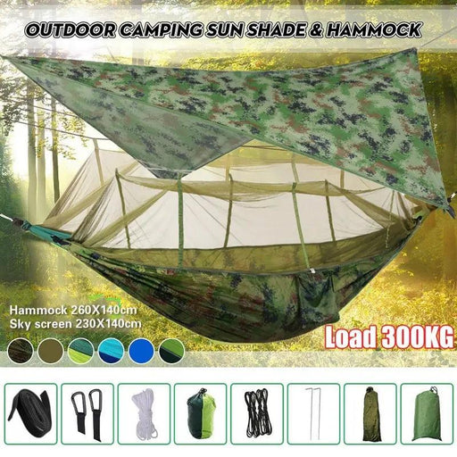 Ultimate Adventure Hammock: Weatherproof with Mosquito Net and Canopy Protection