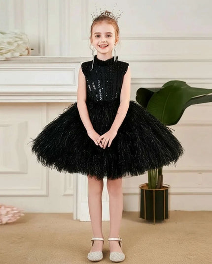 Fairy Tale Sequin and Feather Princess Dress for Girls