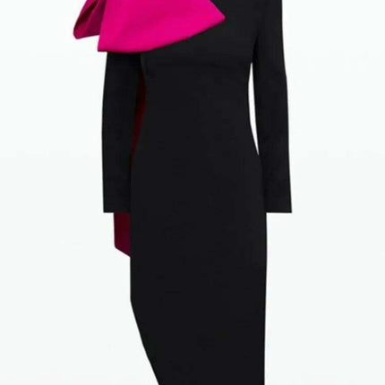 Elegant DEAT Tailored Evening Gown with Bold Bowknot and Sassy Side Slit for Women - Fall 2024 Collection 35Z387