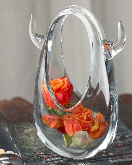 Chic Stained Glass Handbag Vase for Elegant Home Decor