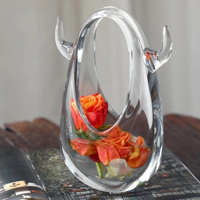 Chic Stained Glass Handbag Vase for Elegant Home Decor