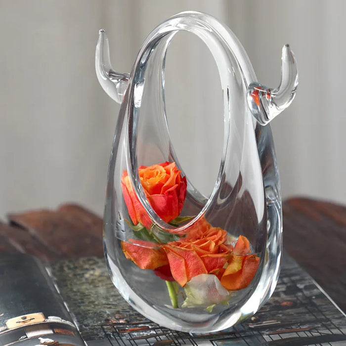 Handbag-Shaped Stained Glass Vase - Unique Home Decor Accent