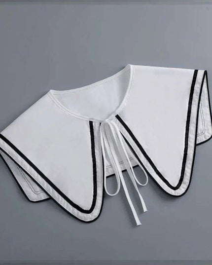 Embroidered Lace Detachable Collar for Women - Elegant White Shawl Accessory