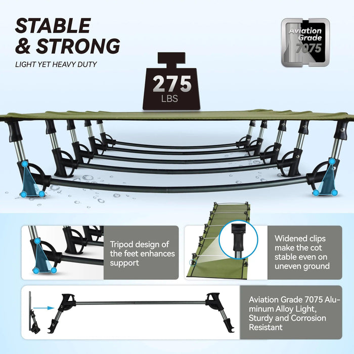 Lightweight Portable Folding Camping Cot Bed for Outdoor Adventures