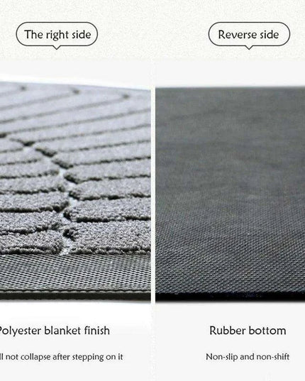 Superior Slip-Resistant Black and Gray Half Moon Outdoor Entryway Rug