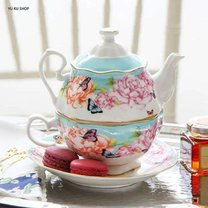 Elegant Vintage Floral Bone China Tea Set - English Rose Collection