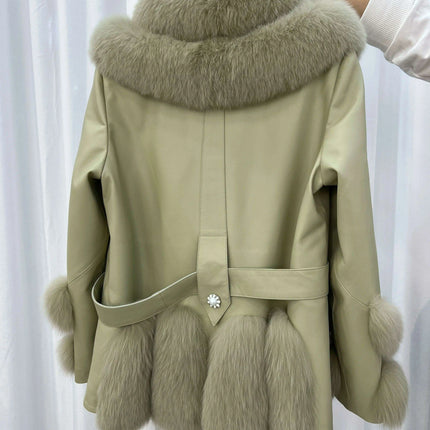 Elegant Fox Fur-Accented Winter Jacket: The Ultimate in Warmth and Style