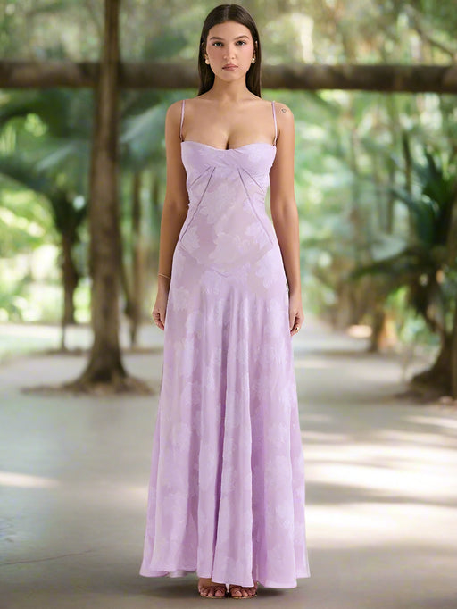 Stunning Backless A-line Maxi Dress with Adjustable Straps – Ideal for Celebratory Events & Summer Gatherings