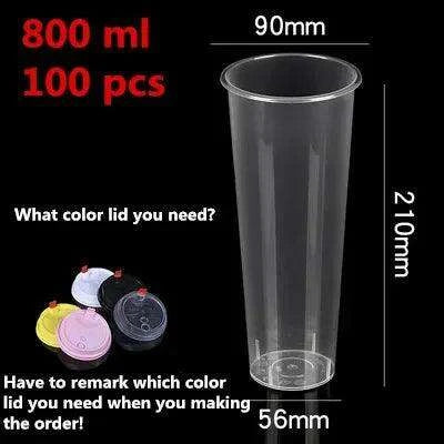 Clear Plastic Dessert Cups with Lids - 100-Count for Smoothies and Iced Beverages