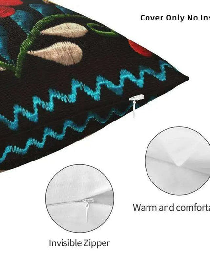 Exquisite Velvet Cushion Covers Featuring Mexican Butterfly and Floral Embroidery for Stylish Home Decor