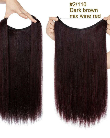 20-Inch Versatile Adjustable Invisible Wire Hair Extensions - Curly and Sleek Options