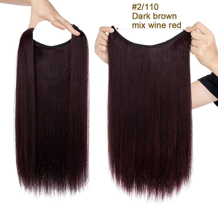 20-Inch Versatile Adjustable Invisible Wire Hair Extensions - Curly and Sleek Options
