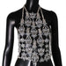 Crystal Adorned Bralette Top with Stylish Geometric Body Chain